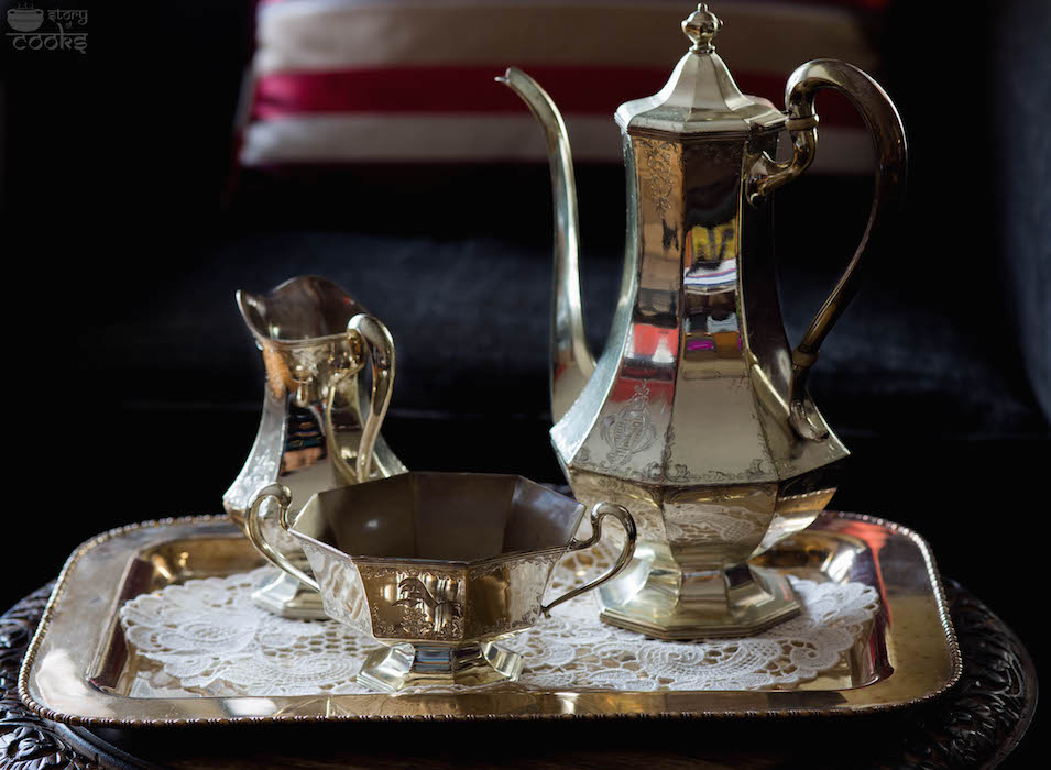 vintage silver teaset