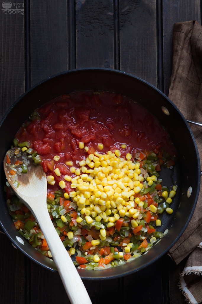 casserole veggies getting prepared