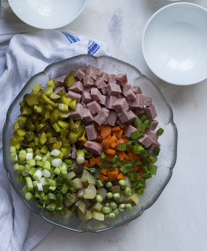 preparation of russian salad