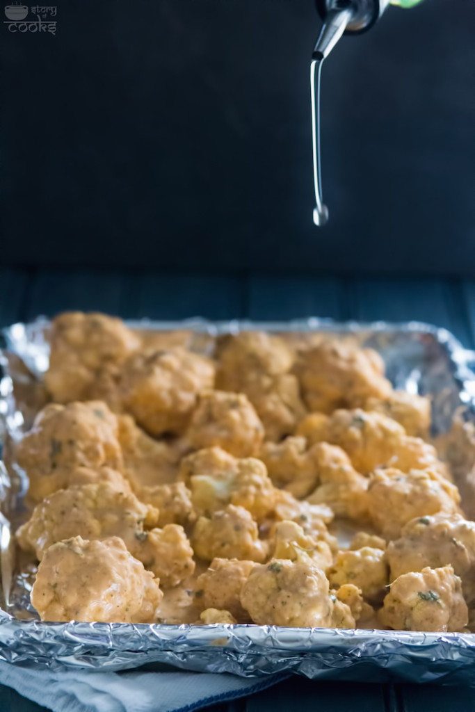 tandoori cauli marination with oil