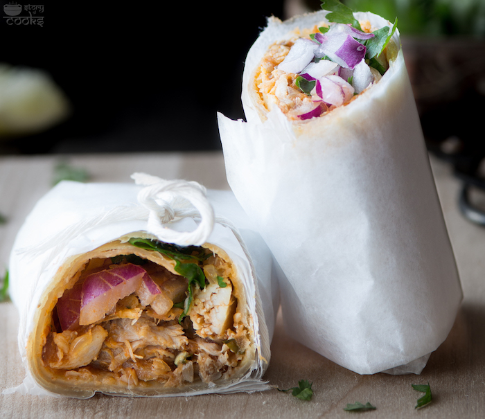 chicken wrap closeup