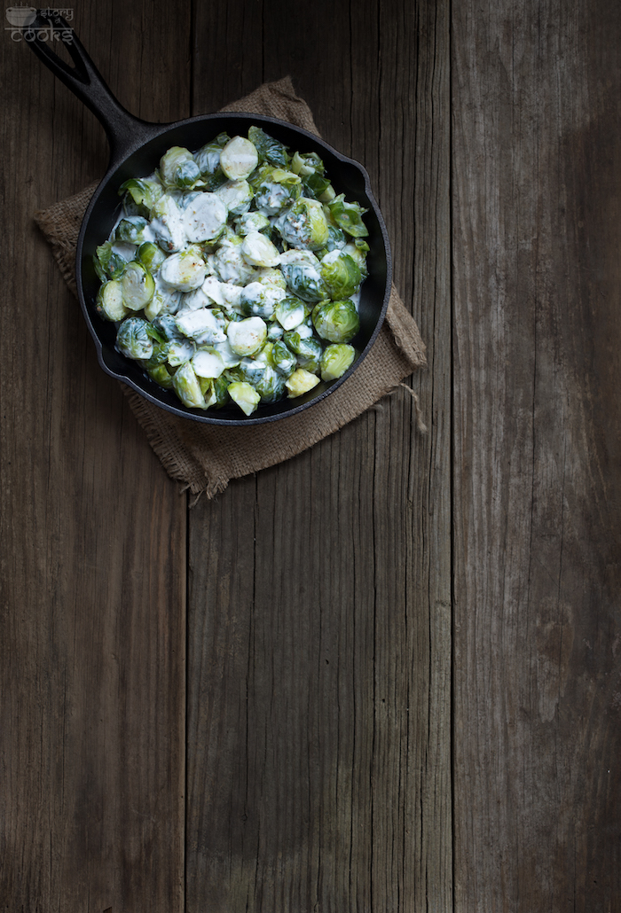 sprouts with yogurt sauce