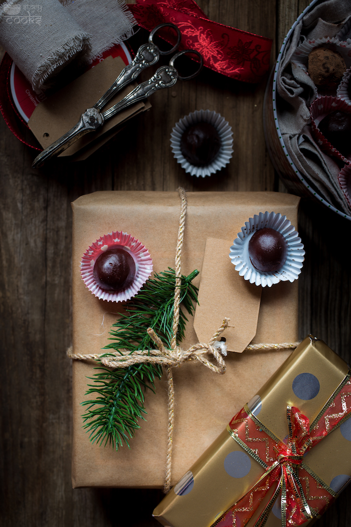 chocolate truffle in giftbox