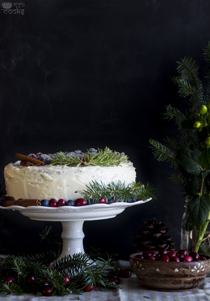 christmas cake with decorations
