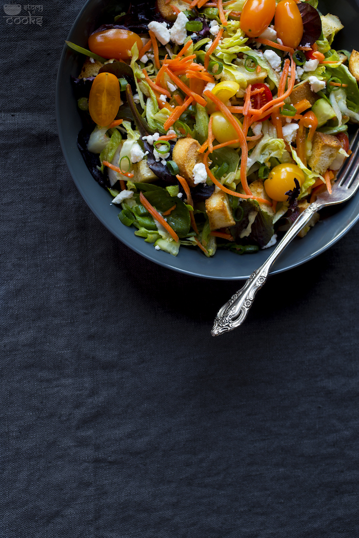 plated salad