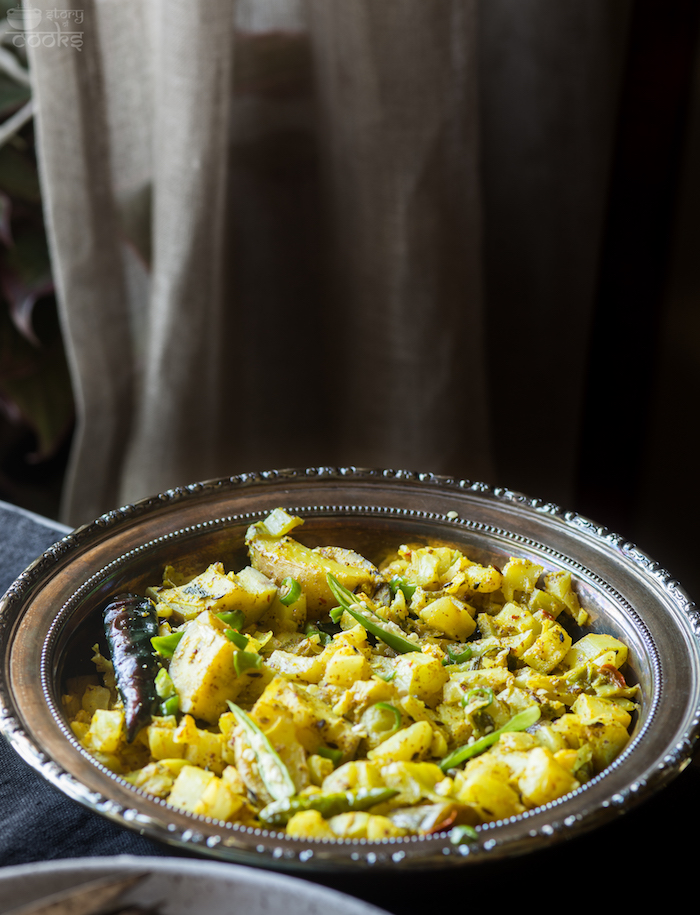 cauliflower stalks stir fry