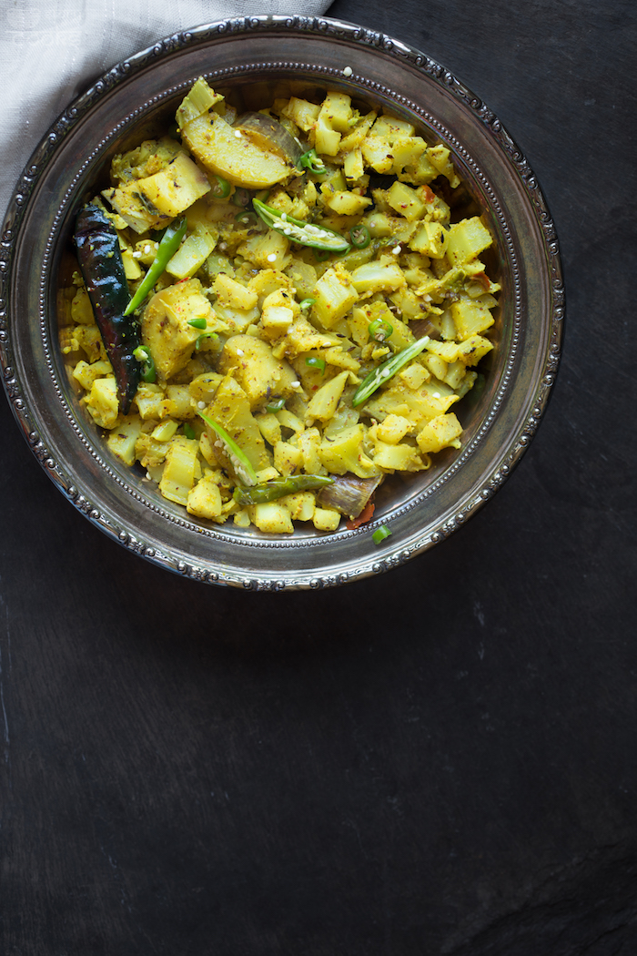 cauliflower stalks stirfry