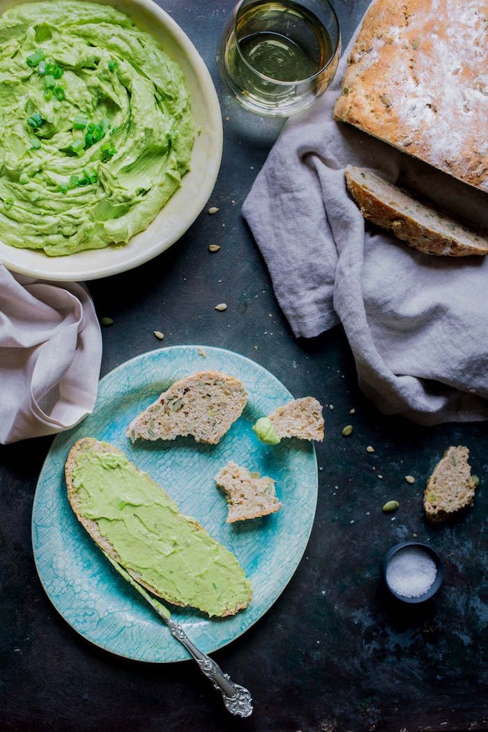 quick bread and avocado spread