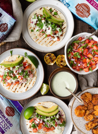 Fish Tacos with Tomato Salsa and Cilantro Crema Sauce